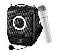 Voice Amplifier with 2 Wireless Microphones, 5.0 Bluetooth Wireless Microphone and Speaker Set with Shoulder Strap-Powerful 25W Rechargeable Portable Personal Pa System for Teachers Meeting