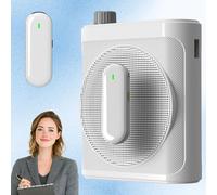 Voice Amplifier with Magnetic Wireless Lavalier Lapel Microphone for Teachers, Portable Bluetooth Speaker with 2pcs Clip-On Microphones,Mini Megaphone Speaker PA System for Classroom/Yoga/Meeting