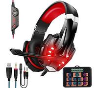 Voice Changer Gaming Headset with Mic for Xbox One,PC,PS4,Over-Ear Headphones with Volume Control LED Light Cool Style Stereo,Noise Reduction for Phone/PS4/Xbox/Switch/IPad/Computer/Kids