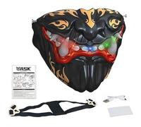Voice Changer Half Face Mask with Sounds & LED Lights&Voice-changing,Voice Changer Japanese Samurai Masks for Halloween Christmas Party Carnival,Interaction Punk Maks Accessories