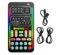 Voice Changer Set, Handheld Portable Multifunctional Sound Disguiser with 8 Sound Effects for Mobile Phone Computer Live Broadcast Blac