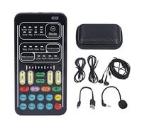Voice Changer Set, Portable Handheld Sound Card with 8 Voice Changes, LED Lights and 8 Sound Effects, for Phone, PC, Tablet, Switch, IOS, (English Version)