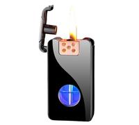 Voice Control, Gravity, Air Flow, Knock Induction Kerosene Lighter, Portable Trench Kerosene Rechargeable Lighters, Blue Light Transparent Oil Window (Color : Black1)