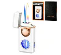 Voice-Controlled Lighter with Three Flames, Five Ignition Modes, Portable Metal Design, Adjustable Flame Size, for Men and Women