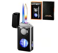 Voice-Controlled Lighter with Three Flames, Five Ignition Modes, Portable Metal Design, Adjustable Flame Size, for Men and Women