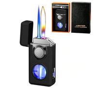 Voice-Controlled Lighter with Three Flames, Five Ignition Modes, Portable Metal Design, Adjustable Flame Size, for Men and Women