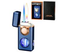 Voice-Controlled Lighter with Three Flames, Five Ignition Modes, Portable Metal Design, Adjustable Flame Size, for Men and Women