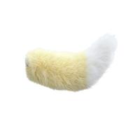 Voice controlled+remote control electric car tail decoration, cute female vehicle decoration, rechargeable plush animal moving tail, suitable for various cars, motorcycles, etc (Yellow White)