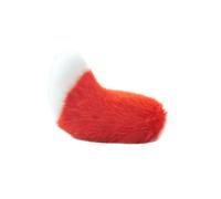 Voice controlled+remote control electric car tail decoration, cute female vehicle decoration, rechargeable plush animal moving tail, suitable for various cars, motorcycles, etc (Wine Red White)