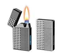 Voice-Controlled Smart Lighter, Four Ignition Modes, Voice-Activated Flame, Flip-Top Design, Visible Fuel Tank, Ideal for Daily Use or Gifts