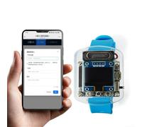Voice-Controlled Watch Kit with 0.96 Inch For OLED Screen for AI Training, Dialogue Simulation, and Educational Robotics Use (Blue)