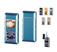 Voice-Controlled Windproof Double Flame Lighter, Smart Metal Design with Multiple Ignition Modes and Visible Air Window, Compact Inflatable Lighter for Men