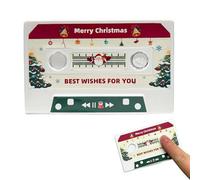 Voice Recordable Greeting Card, 300 Seconds Recording Cassettes Talking Card with Replaceable Batteries,Record Your Christmas & Birthday Wishes - DIY Gifts for Family Friends Him Her (White)