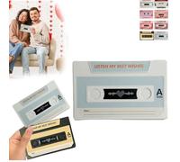 Voice Recordable Greeting Card,60 Seconds Blank Voice Recordable Talking Greeting Card for Lover,Custom Voices Recording Cassette Tape Gifts for Birthday,Valentine's Day,Mother's,Father'sDay