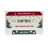 Voice Recordable Greeting Card with Adhensive, 60s Message Recorder Cassettes Talking Card Gift for Birthday, Christmas, Mother’s Day, Valentine’s Day (White)
