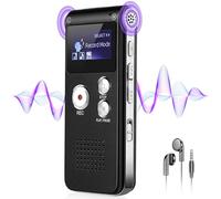 Voice Recorder with Noise Reduction, 4800 Hours ZIPCIDE Dictaphone Voice Activated Recorder with Playback for Lectures Meetings, 1536Kbps Smart Audio Sound Tape Recording Device with Password - 32GB