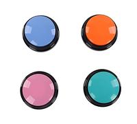 Voice Recording Button Clear Sound 30s Recordable Dog Buttons for Pet Training Portable and Durable for Dogs Cats 4Pcs Blue Pink Orange Cyan