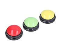 Voice Recording Button, Dog Talking Button Set, 3 Pcs Portable 30 Second Recordable Answer Buzzers Voice Recorder with Playback for Kids Learning, Party Games, Dog Buttons for Communications