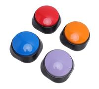 Voice Recording Buttons, Eat Drink Play Yes No Pet Talking Buzzer Glossy Exterior 4PCS Versatile Usage Compact Design Easy To Operate for Play Interaction