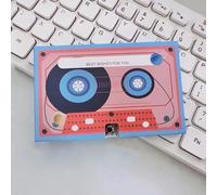 Voice Recording Greeting Card, 60-Second Recordable Cassette Tape Message Recorder for Valentine's Day, New Year, Birthday Christmas, Reusable Sound Card for Personalized Gift (C)