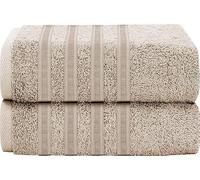 Voice7 2 Pack Jumbo Bath Sheet - 100% Cotton 600 GSM Highly Absorbent and Quick Dry Extra Large Bathsheets, Super Soft Luxury Premium Quality Towels Range 96 x 185 cm (Taupe)
