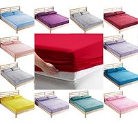 Voice7 Brushed Cotton Fitted Sheet 40 cm [10 Colors] Soft Flannel Extra Deep Fitted Bed Sheets Depth 16 inches UK Size (Teal, King)