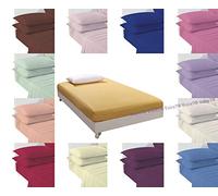 Voice7 Extra Deep Fitted Sheet + One Pillow Case FREE - 21 Colors Choice Box Depth 16 inches (40 cm) - Percale Bed Sheets Poly Cotton Fabric (Latte Single Fitted Sheet + 1 PillowCase)