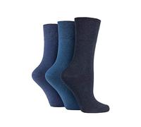 Voice7 Ladies Diabetic Socks Cotton Rich Stuff - For Swollen Feet and Ankles - Non Elastic Loose Top Gentle Grip Quality and Comfortable Sock - One Adult Size UK 4-8 Women's Shoe Size