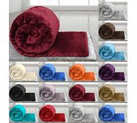 Voice7 Luxury Thick Faux Fur Throw Blanket Polyester - Super Soft & Warm Sofa Bed Blankets 11 Stunning Colors (Red - Extra Large)