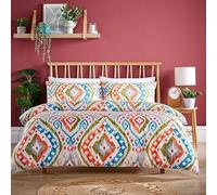 Voice7 Peru Double Duvet Cover Sets - Ultra Soft Luxurious Feel Multi Coloured Printed Design Modern Polycotton Quilt Cover with Pillowcases, Easy Care Reversible Bedding Set (Double 200 x 200 cm)