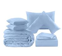 Voice7 Sky Blue Pillowcases 2 Pack 50x75cm Plain Dyed Housewife Pillow Cases Pair with Envelop Enclosure Poly Cotton Fabric