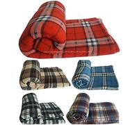 Voice7 Soft Double Size Large Fleece Blanket/Throw - Luxury Warm Tartan Check Blankets 5 Colors - Size 150cm x 200cm (Brown Check)