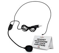 Voicebooster Speak Out Headset Microphone Lightweight Adjustable Boom Mic with Feedback Control - 3.5mm Plug for Voice Amplifiers for Public Speaking, Classroom Teaching, Tour Guiding