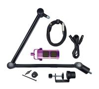VOICECASTING PACK - Mic, Boom Arm, USB & XLR Cables -PRO Kit for Podcast, Broadcast, Streaming, Gaming & VC - No Phantom Power required - Lifetime Microphone Warranty. Designed & Built in UK - Purple