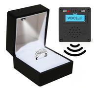 VOICEGIFT 60 Seconds Audio Recording Ring Box with Light - Audio Played at Opening of the Ring Holding Box with an LED for your Special Occasion - Black