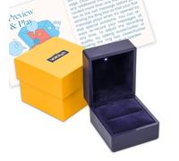 VOICEGIFT Audio Recording Ring Box with LED Light - Voice Recordable Jewelry Box Records Multiple Messages up to 60 Seconds - Gift for Proposals, Weddings & Special Occasions - Midnight Blue