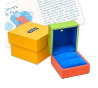 VOICEGIFT Voice Recording Ring Box with LED Light - Records Multiple Messages up to 60 Seconds - Engagement Jewelry Box for Proposals, Weddings & Special Occasions - Two-Tone, Salmon & Lime