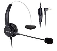 VoiceJoy Headset Headphones with Volume+Standard 2.5mm Plug Jack for Cisco SPA Series Spa303 Spa504g and Other, Polycom Soundpoint IP 320 330, Grandstream, Linksys,Cortelco