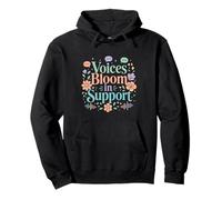 Voices Bloom Support Communication Awareness Design Pullover Hoodie
