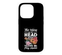 Voices In My Head Telling Me Play Ukulele Tropical Flower Case for iPhone 14 Pro