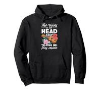 Voices In My Head Telling Me Play Ukulele Tropical Flower Pullover Hoodie
