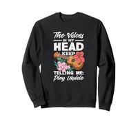 Voices In My Head Telling Me Play Ukulele Tropical Flower Sweatshirt