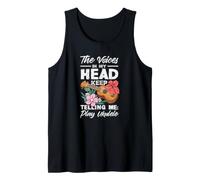 Voices in My Head Telling Me Play Ukulele Tropical Flower Tank Top