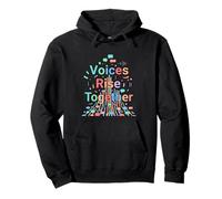 Voices Rise Together Communication Awareness Design Pullover Hoodie