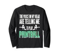 Voices Say Play Paintball Humor Mind Battle Player Long Sleeve T-Shirt