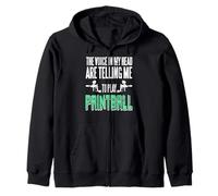 Voices Say Play Paintball Humor Mind Battle Player Zip Hoodie