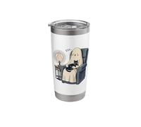 Void Cat and Sleeping Ghost: Cozy Spooky Cat Stainless Steel Insulated Tumbler