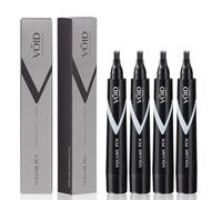VOID Homme Beard Pen Filler for Men Instant Beard Pen & Filler Beard Pencil, Easy Beard Pen Liner & Beard Marker, Waterproof Pen (Black, Pack of 4)