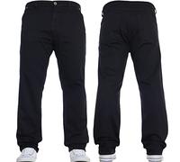 VOID LONDON JEANBASE New Mens Elasticated Stretch Waist Regular Fit Available in Denim Jeans and Trousers Black 32W X 31L