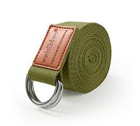 voidbiov D-Ring Buckle Yoga Strap 1.85 or 2.5M, Durable Cotton Adjustable Belt Perfect for Holding Poses, Improving Flexibility and Physical Therapy Avocado Green2.5M